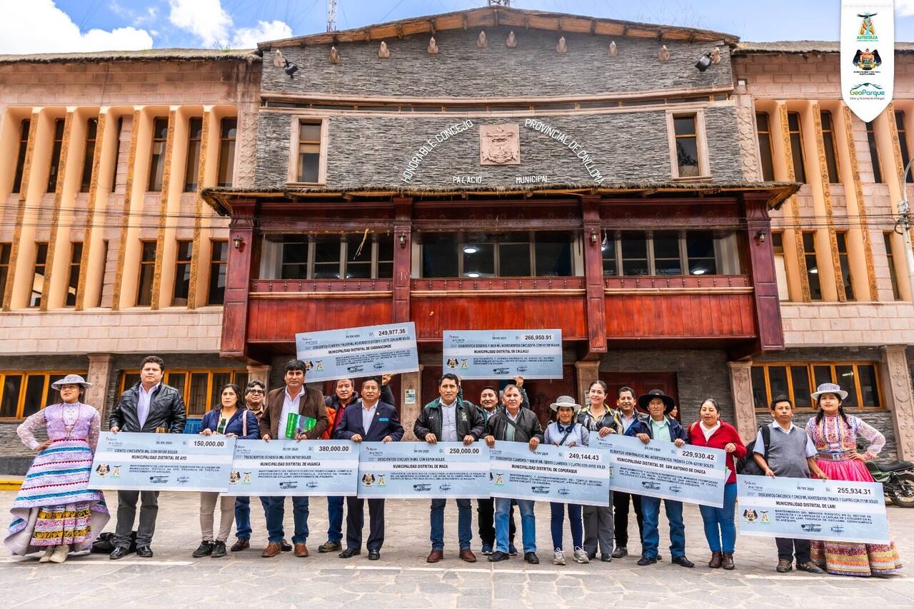 ¡Gran aporte! S/ 2 381 926.96 para proyectos turísticos de 10 distritos de AUTOCOLCA